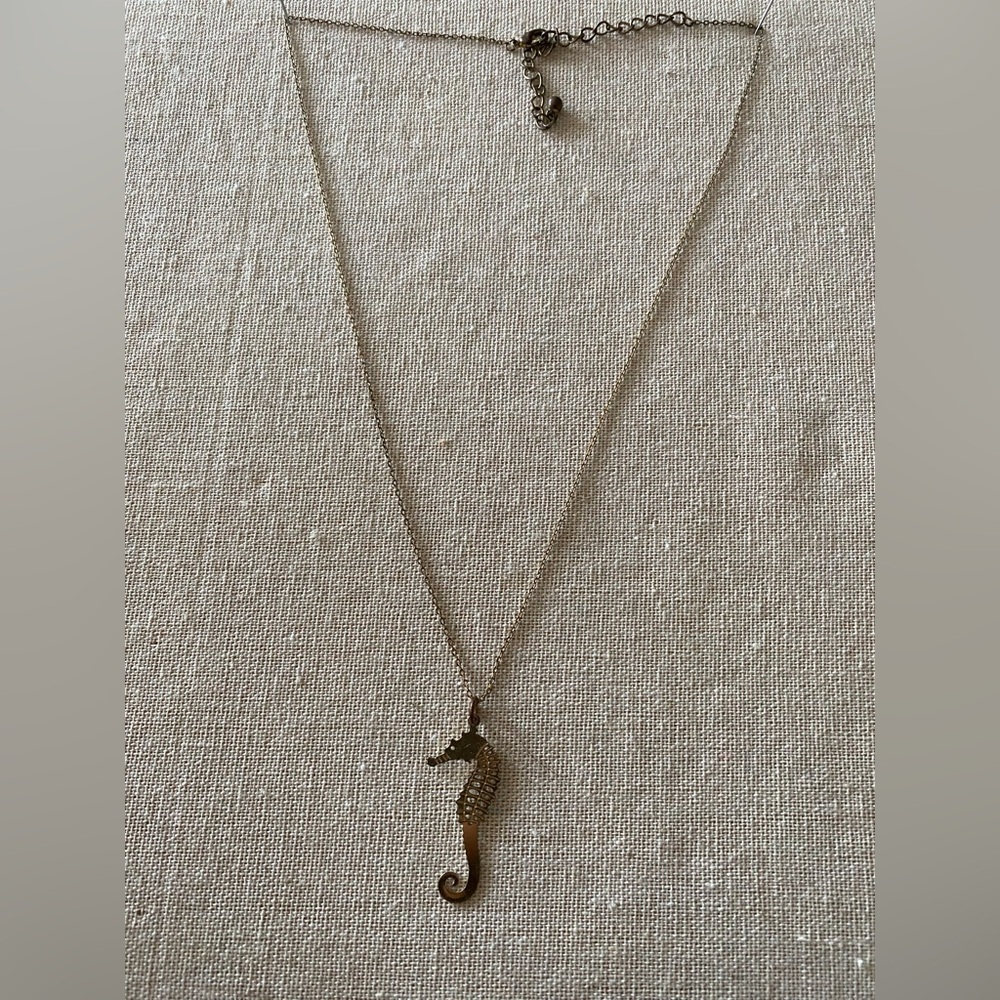 Detailed Silver Filigree Seahorse Pendant Necklace - Coastal Beach Jewelry